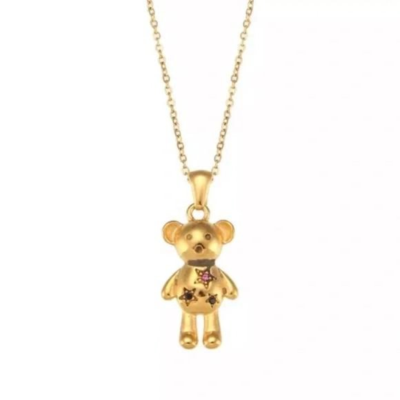 NEW 18K GOLD BEAR PENDANT NECKLACE - Picture 5 of 5